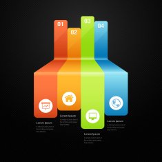 Abstract full color info graphics with icon N2