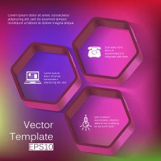 Vector 3d hexagon elements for infographic N2