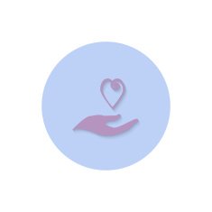 Icon flat element design heart in hand