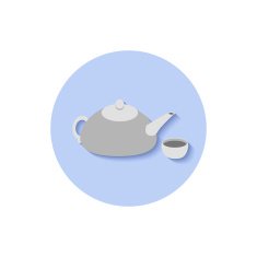 Icon flat element design teapot and cup
