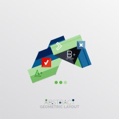 Glossy paper style geometric abstract infographic design N148