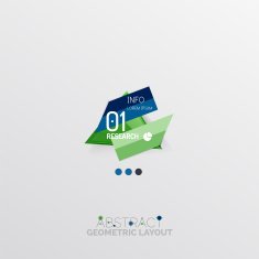 Glossy paper style geometric abstract infographic design N149