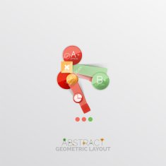 Glossy paper style geometric abstract infographic design N153