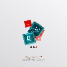Glossy paper style geometric abstract infographic design N155