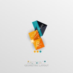 Glossy paper style geometric abstract infographic design N156