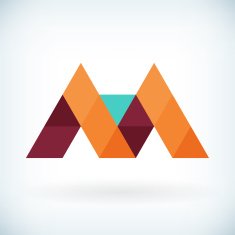 Modern letter M icon flat design element template
