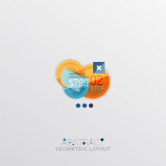 Glossy paper style geometric abstract infographic design N157