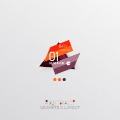 Glossy paper style geometric abstract infographic design N160