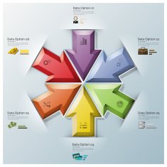 Modern Fusion Arrows Three Dimension Polygon Business Infographic N2