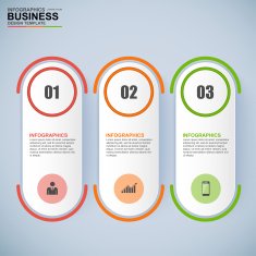 Abstract 3D digital business Infographic N23
