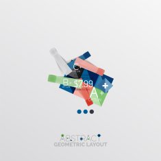 Glossy paper style geometric abstract infographic design N161