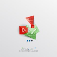 Glossy paper style geometric abstract infographic design N162