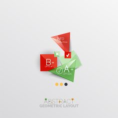 Glossy paper style geometric abstract infographic design N164