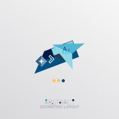 Glossy paper style geometric abstract infographic design N165