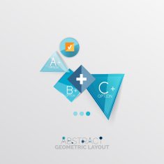 Glossy paper style geometric abstract infographic design N166