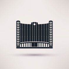 bank building on flat style vector concept
