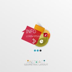 Glossy paper style geometric abstract infographic design N169