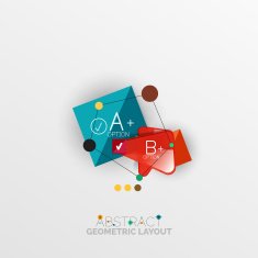 Glossy paper style geometric abstract infographic design N170