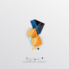 Glossy paper style geometric abstract infographic design N171