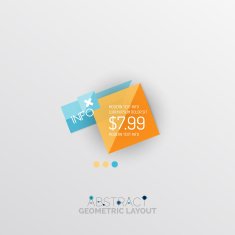Glossy paper style geometric abstract infographic design N172