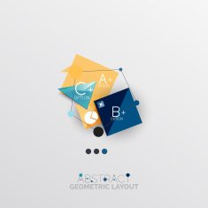 Glossy paper style geometric abstract infographic design N173