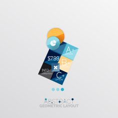 Glossy paper style geometric abstract infographic design N174