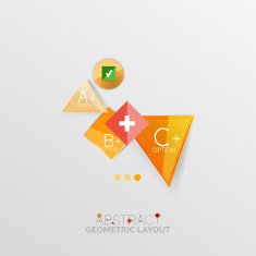 Glossy paper style geometric abstract infographic design N176