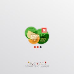 Glossy paper style geometric abstract infographic design N177