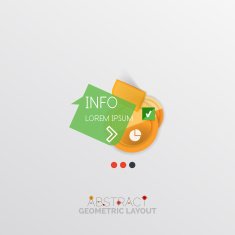 Glossy paper style geometric abstract infographic design N178