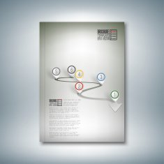 Arrow with pointer marks Brochure flyer or report for business