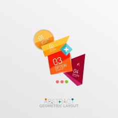 Glossy paper style geometric abstract infographic design N181