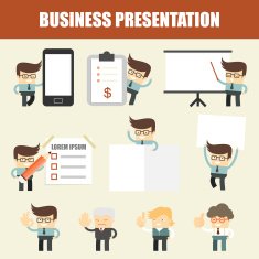 set of business man presentation