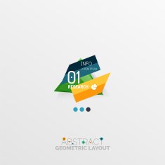 Glossy paper style geometric abstract infographic design N184