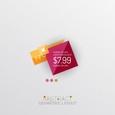 Glossy paper style geometric abstract infographic design N187