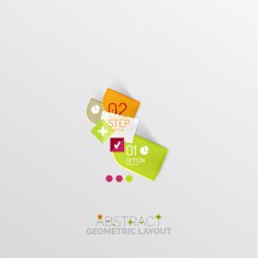 Glossy paper style geometric abstract infographic design N191