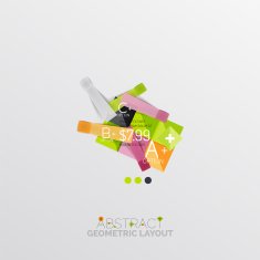 Glossy paper style geometric abstract infographic design N192