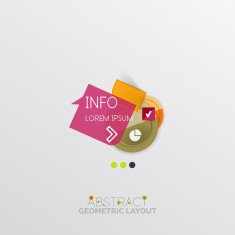 Glossy paper style geometric abstract infographic design N193