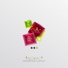 Glossy paper style geometric abstract infographic design N195