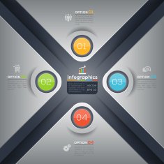 Modern business X shape infographics graphic design layout
