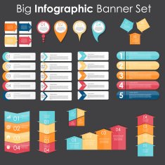 Big Set of Infographic Banner Templates for Your Business Vector N14