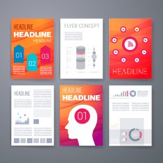 Design Template Set for Web Mail Brochures Mobile Technology App N3