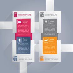 Infographics background with rectangular elements - four steps