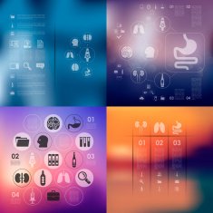 medical infographic with unfocused background N19