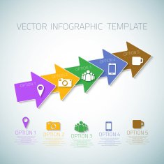 Web Infographic Arrows Template Layout With Vector Icons could