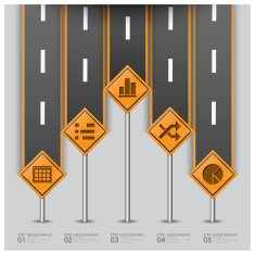 Road And Street Traffic Sign Business Infographic N12