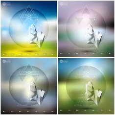 Abstract 3D pyramids Infographic templates set for business or science N2
