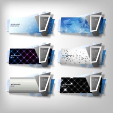 Big Infographic banners set origami styled vector