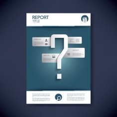 Annual business report cover suitable also for taxes Question mark
