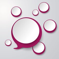 Purple White Speech bubble With Circles