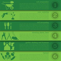 Garden work infographic elements Working tools set N14